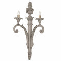 Casa Padrino Luxus Barock Schmiedeeisen Doppel Wandleuchte Grau H. 70 cm - Barock Leuchten