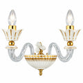 Casa Padrino Luxus Barock Doppel Wandleuchte Weiß / Gold 30 cm - Handgefertigt & Handbemalt - Made in Italy