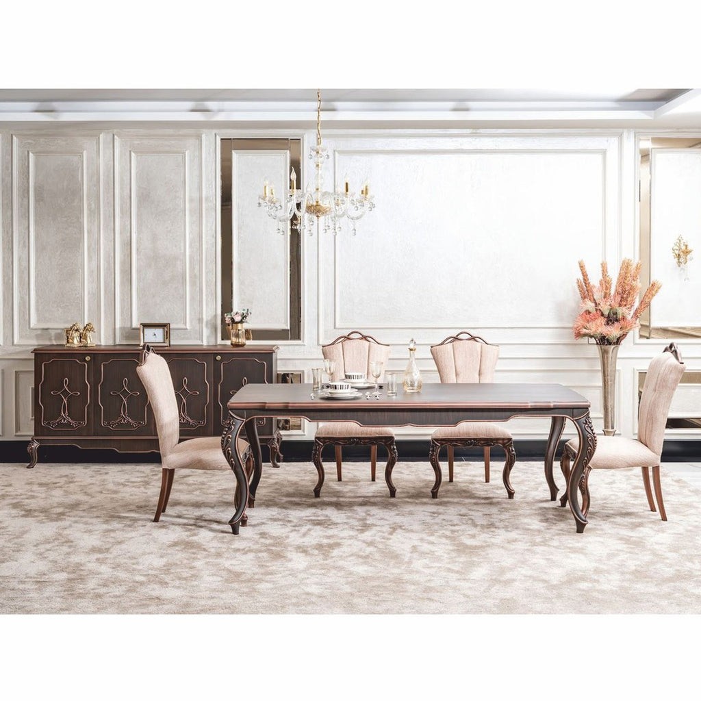 Casa Padrino Luxus Barock Esstisch Braun 220 cm - Barock Esszimmer Möbel