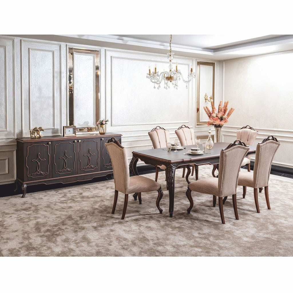 Casa Padrino Luxus Barock Esstisch Braun 220 cm - Barock Esszimmer Möbel