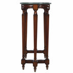 Casa Padrino Luxus Barock Mahagoni Konsole mit Marmorplatte Dunkelbraun / Grün 135 cm - Barock Möbel