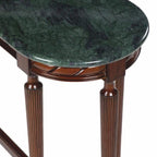 Casa Padrino Luxus Barock Mahagoni Konsole mit Marmorplatte Dunkelbraun / Grün 135 cm - Barock Möbel