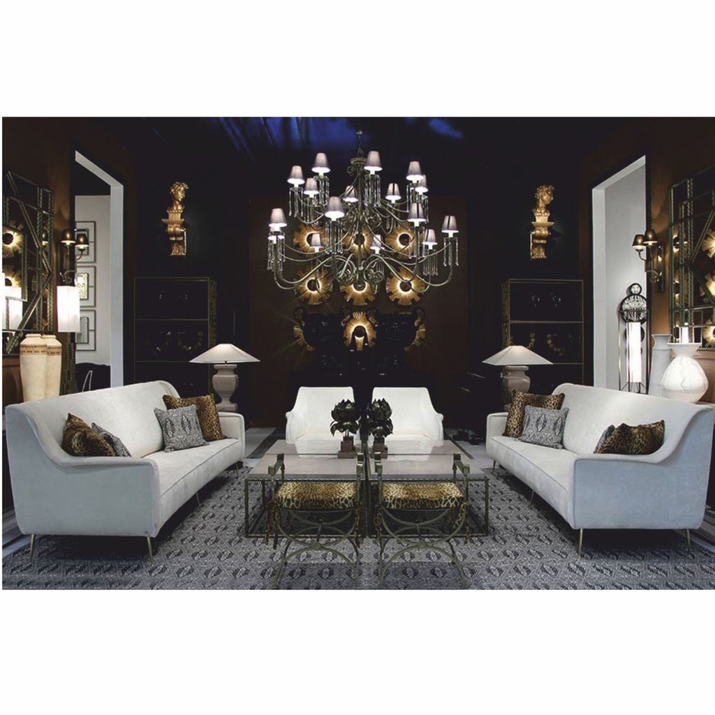 Casa Padrino Luxus Barock Schmiedeeisen Kronleuchter Schwarz / Grau Ø 160 x H. 114 cm