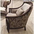 Casa Padrino Luxus Barock Sessel Grau / Rotbraun / Gold - Barockstil Wohnzimmer Möbel