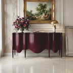 Casa Padrino Luxus Barock Massivholz Sideboard mit 4 Türen Rotbraun / Gold 215 cm - Barockstil Möbel