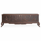 Casa Padrino Luxus Barock TV Schrank Braun 200 cm - Barock Wohnzimmer Möbel