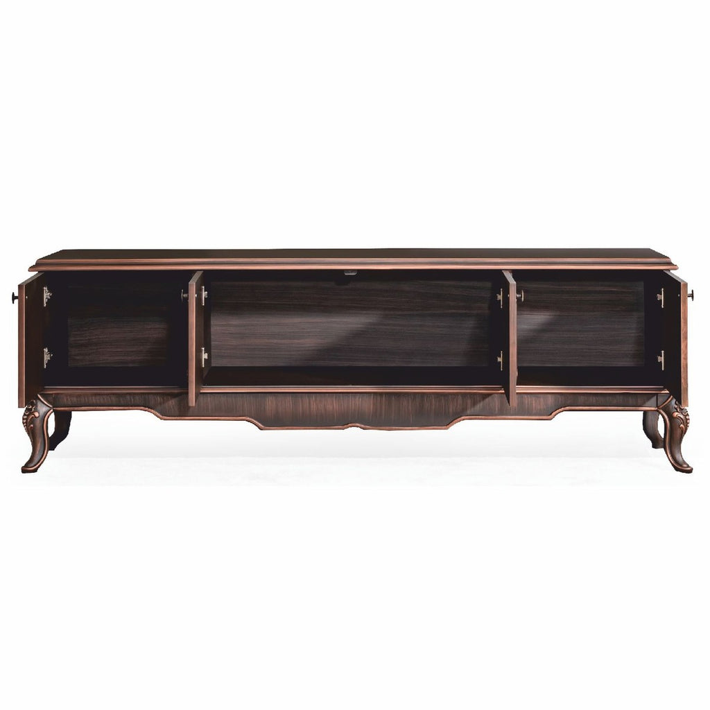 Casa Padrino Luxus Barock TV Schrank Braun 200 cm - Barock Wohnzimmer Möbel
