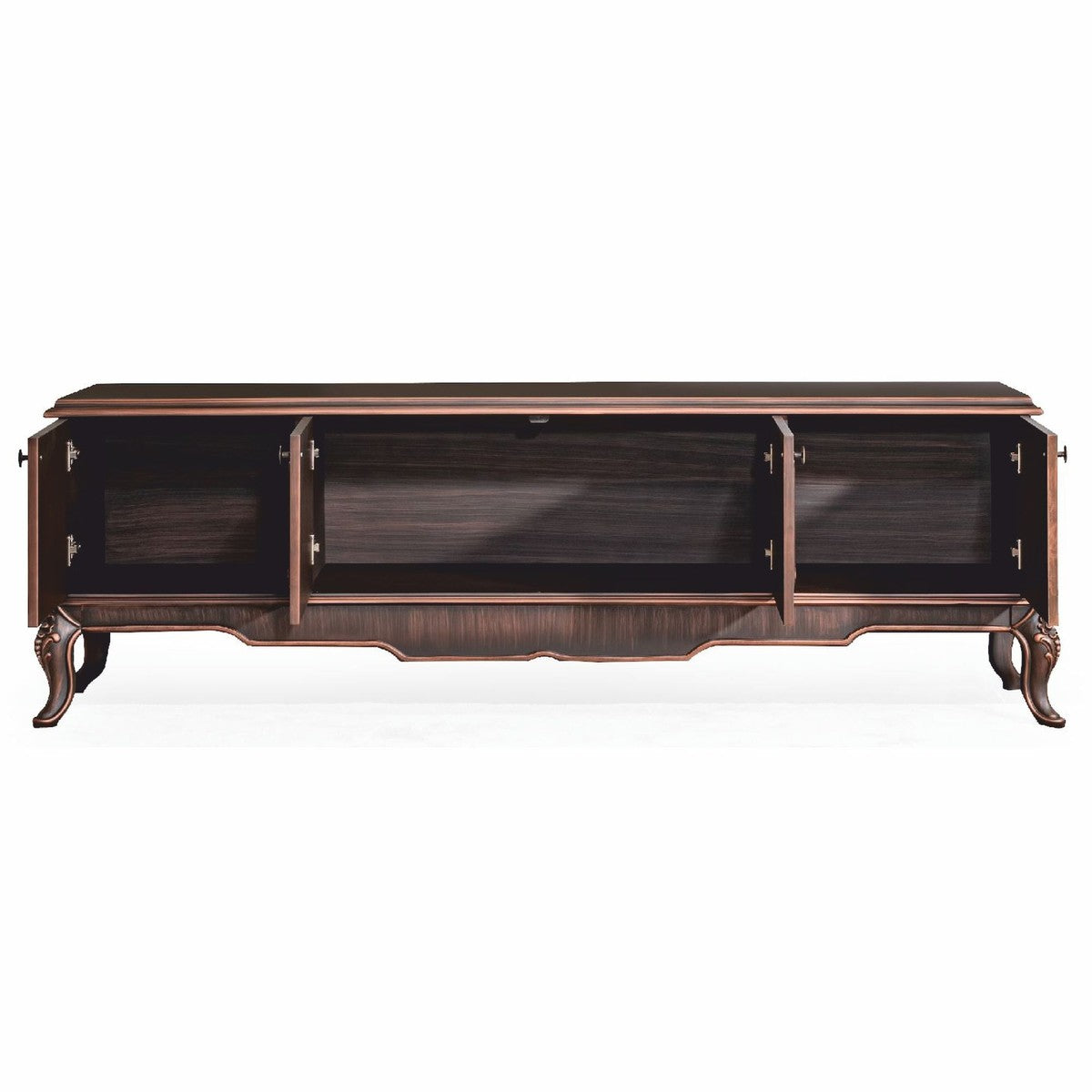 Casa Padrino Luxus Barock TV Schrank Braun 200 cm - Barock Wohnzimmer Möbel