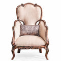 Casa Padrino Luxus Barock Wohnzimmer Sessel mit Kissen Beige / Schwarz / Braun - Barock Möbel