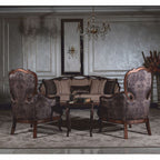 Casa Padrino Luxus Barock Wohnzimmer Sessel mit Kissen Beige / Schwarz / Braun - Barock Möbel