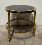 Casa Padrino Luxus Beistelltisch modern Design Gold / Schwarz Glas Ø 40 cm H. 40 cm