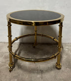 Casa Padrino Luxus Beistelltisch modern Design Gold / Schwarz Glas Ø 40 cm H. 40 cm