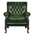 Casa Padrino Luxus Chesterfield Leder Sessel Antik Grün / Dunkelbraun 81,5 cm - Echtleder Möbel
