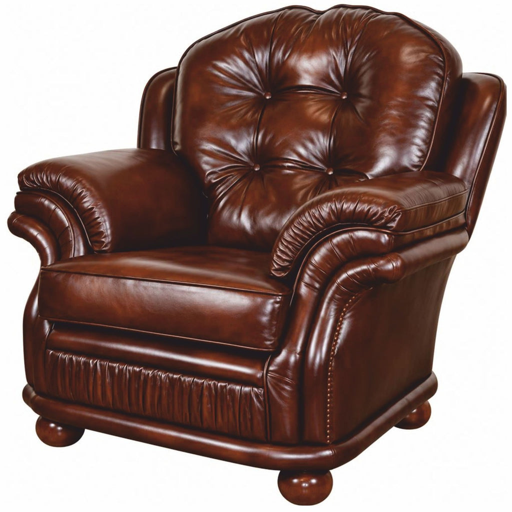 Casa Padrino Luxus Chesterfield Leder Sessel Dunkelbraun 99 cm - Echtleder Möbel