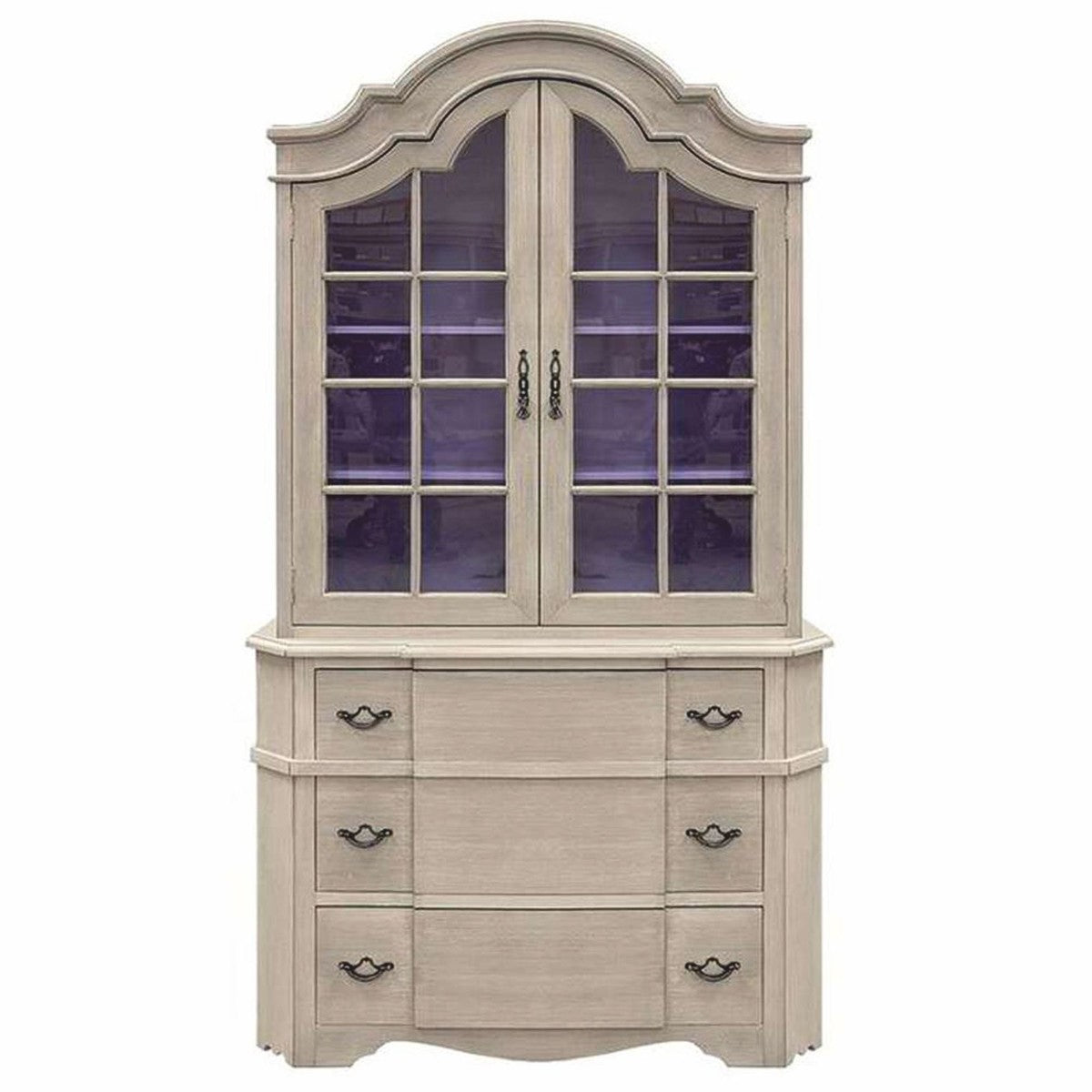 Casa Padrino Luxus Landhausstil Schrank Grau / Lila 126 x H. 227 cm - Luxus Landhausstil Massivholz Möbel