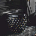 Casa Padrino Luxus WC Hochglanz Schwarz / Gold 42 x 58 x H. 39 cm - Luxus Badezimmer Zubehör - Made in Italy