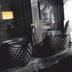 Casa Padrino Luxus WC Hochglanz Schwarz / Gold 42 x 58 x H. 39 cm - Luxus Badezimmer Zubehör - Made in Italy