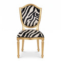 Casa Padrino Luxus Barock Esszimmer Stuhl Zebra Schwarz / Weiß / Gold - Handgefertigter Barock Stuhl (KI Studio)