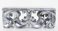 Casa Padrino Barock Luxus Sitzbank Lafayette aus massivem Eichenholz in Silber und Creme, 120 x 50 x 55 cm