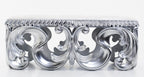 Casa Padrino Barock Luxus Sitzbank Lafayette aus massivem Eichenholz in Silber und Creme, 120 x 50 x 55 cm