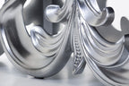 Casa Padrino Barock Luxus Sitzbank Lafayette aus massivem Eichenholz in Silber und Creme, 120 x 50 x 55 cm