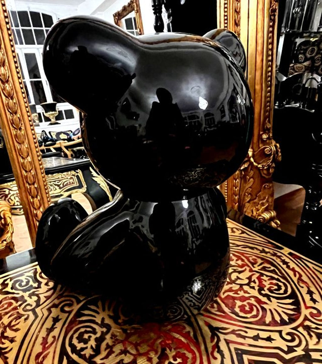Harald Glööckler Luxus Designer Deko Teddybär Skulptur Pompöös by Casa Padrino Schwarz / Gold - Glööckler Deko Figur - Designer Deko Figur Teddy