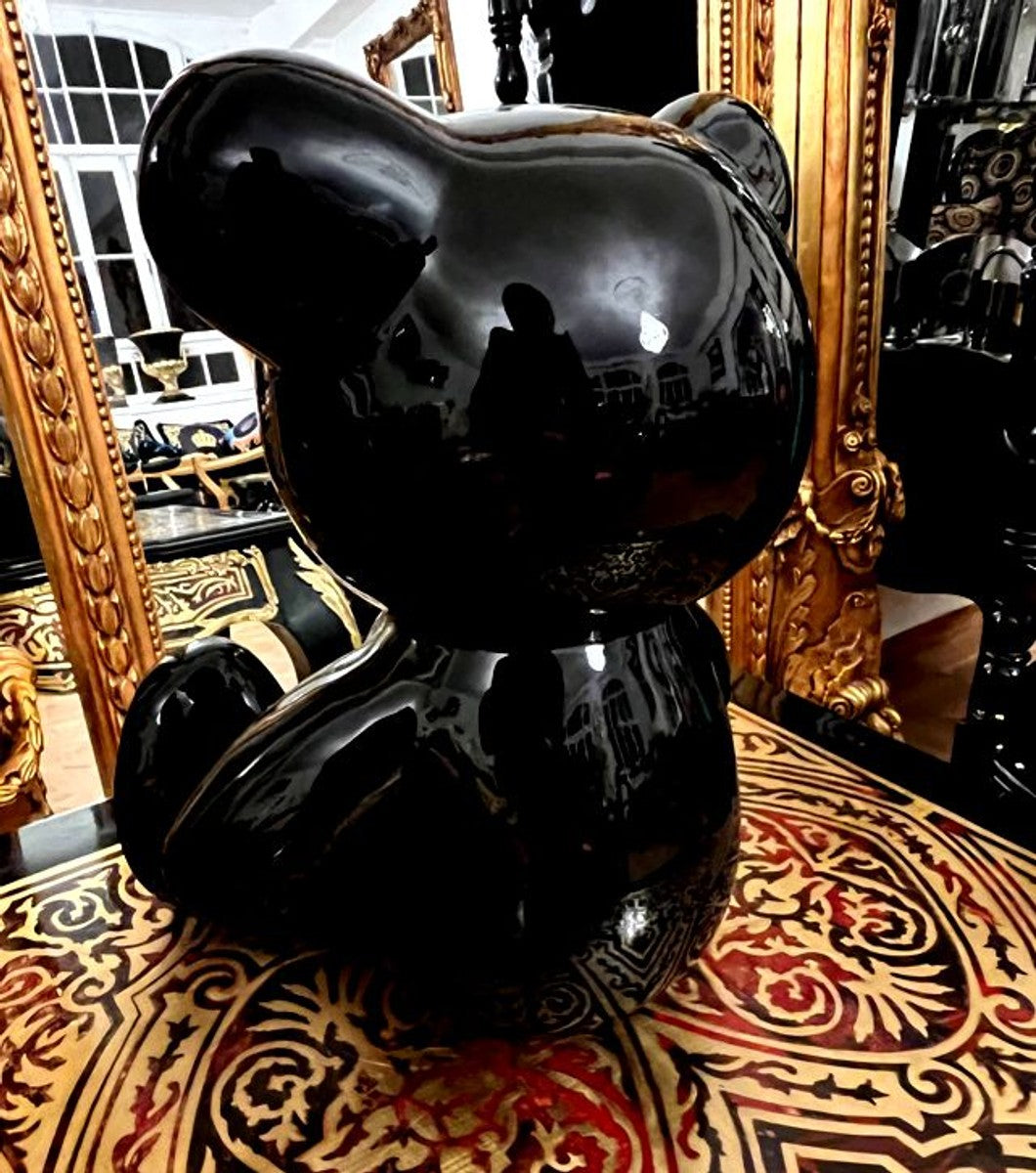 Harald Glööckler Luxus Designer Deko Teddybär Skulptur Pompöös by Casa Padrino Schwarz / Gold - Glööckler Deko Figur - Designer Deko Figur Teddy