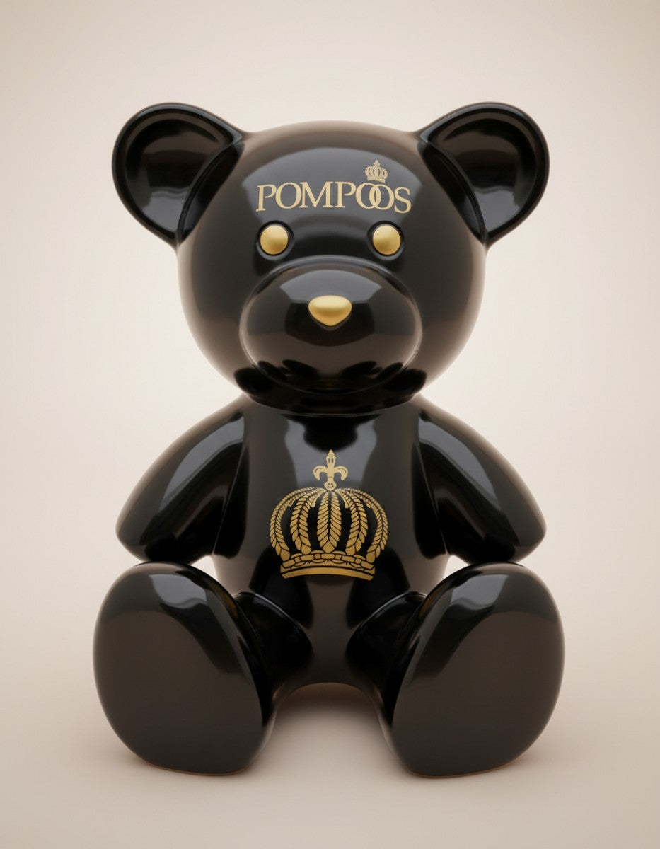 Harald Glööckler Luxus Designer Deko Teddybär Skulptur Pompöös by Casa Padrino Schwarz / Gold - Glööckler Deko Figur - Designer Deko Figur Teddy