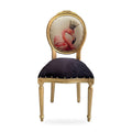 Casa Padrino Barock Luxus Esszimmer Stuhl Flamingo mit Krone Schwarz / Gold - Handgefertigter Barock Stuhl (KI Studio)