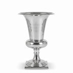 Casa Padrino Designer Aluminium Vase Silber Ø 35 x H. 60 cm - Luxus Blumenvase im Pokal Design (KI Studio)