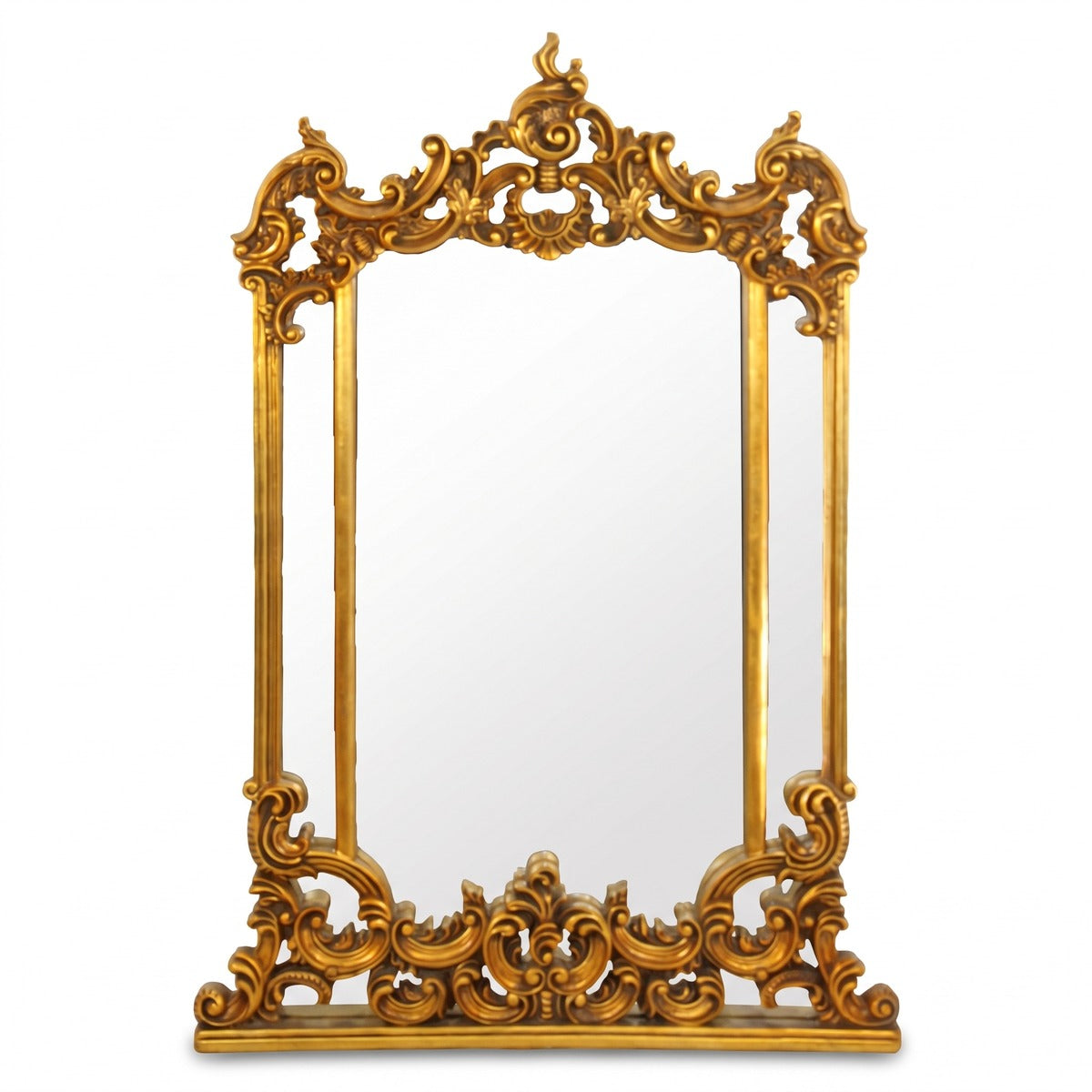 Casa Padrino Barock Wandspiegel Gold 90 x H. 125 cm - Handgefertigter Spiegel mit prunkvollen Verzierungen - Möbel im Barockstil (KI Studio)