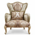 Casa Padrino Luxus Barock Sessel Grün / Mehrfarbig / Creme / Braun - Prunkvoller Wohnzimmer Sessel mit elegantem Muster - Luxus Wohnzimmer Möbel im Barockstil - Barock Möbel - Edel & Prunkvoll (KI Studio)