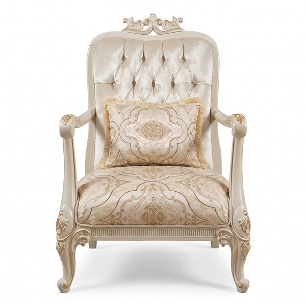Casa Padrino poltrona barocco di lusso argento / multicolore / crema / oro - Magnifica poltrona da soggiorno con motivo elegante - Mobili da soggiorno di lusso in stile barocco - Mobili barocchi