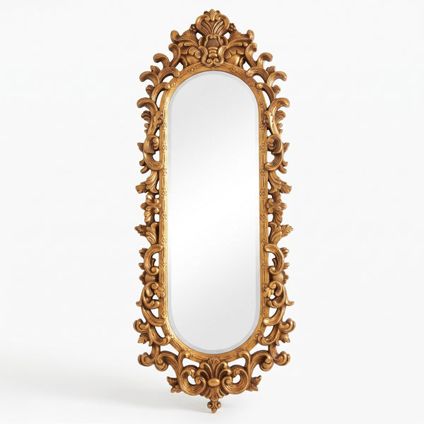 Casa Padrino miroir baroque or - Magnifique miroir mural avec ornements élégants - Miroir de vestiaire baroque - Miroir mural de style baroque - Meuble de style baroque - Meuble baroque