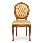 Casa Padrino Luxus Barock Esszimmer Stuhl Gold Muster / Braun / Antik Messing - Handgefertigter Massivholz Stuhl mit Löwenfüßen - Barockstil Küchenstuhl - Barock Esszimmer Möbel - Edel & Prunkvoll (KI Studio)