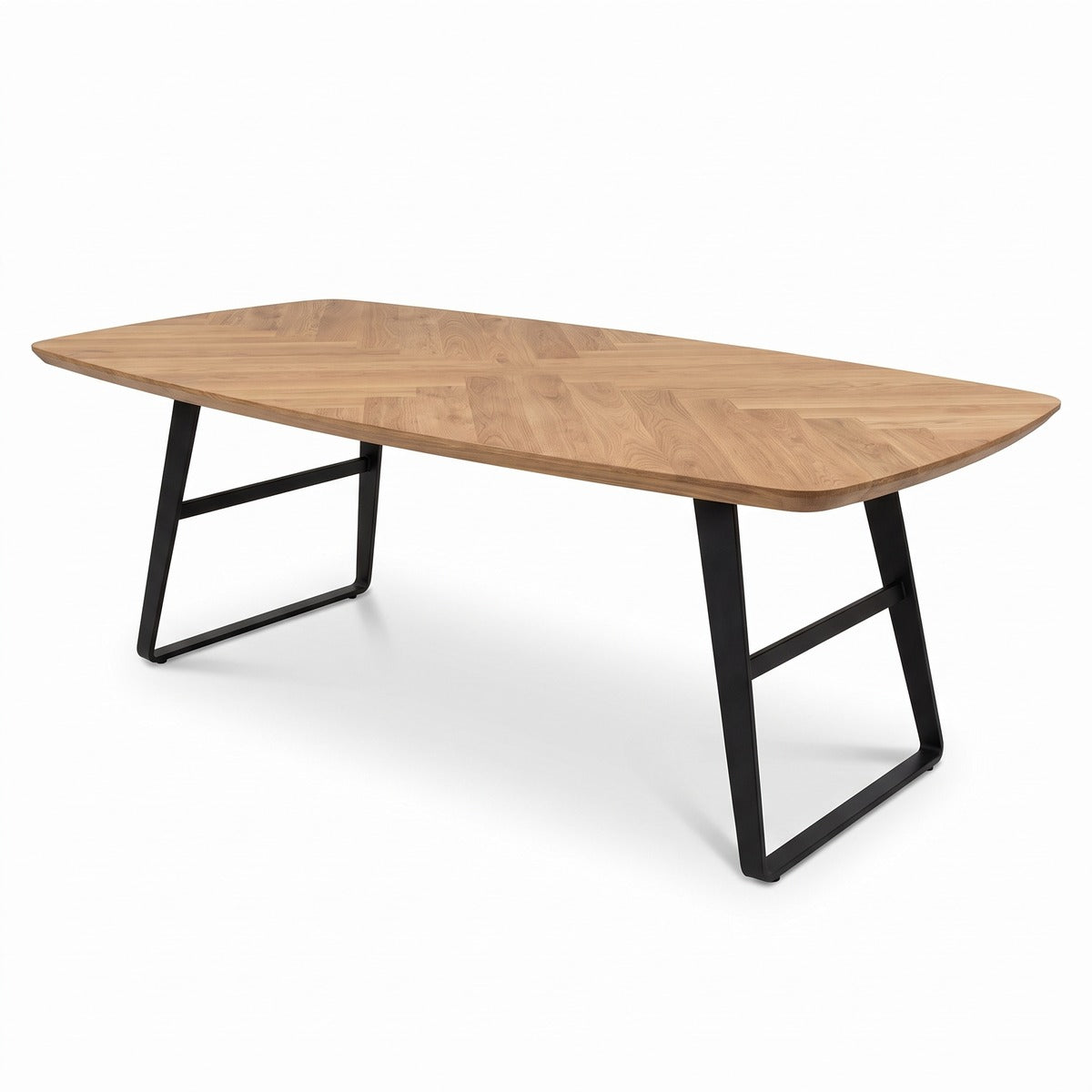Casa Padrino Luxus Esstisch Braun / Schwarz 250 x 100 x H. 77 cm - Rechteckiger Küchentisch Eichenparkett Tischplatte - Massivholz Esszimmer Möbel - Luxus Esszimmer Möbel (KI Studio)