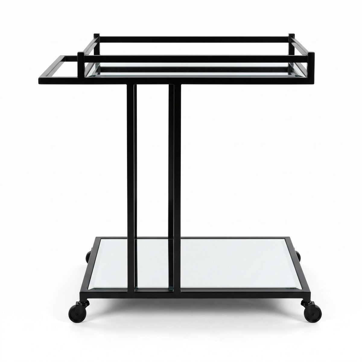 Casa Padrino Luxus Servierwagen Schwarz 78 x 46 x H. 79 cm - Hotel Restaurant Gastronomie Trolley - Luxus Hotel Restaurant Gastronomie Accessoires - Luxus Möbel (KI Studio)