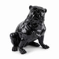 Casa Padrino Luxus Deko Figur Hund Bulldogge Schwarz H. 50 cm - Wetterbeständige Deko Skulptur - Wohnzimmer Deko - Garten Deko (KI Studio)