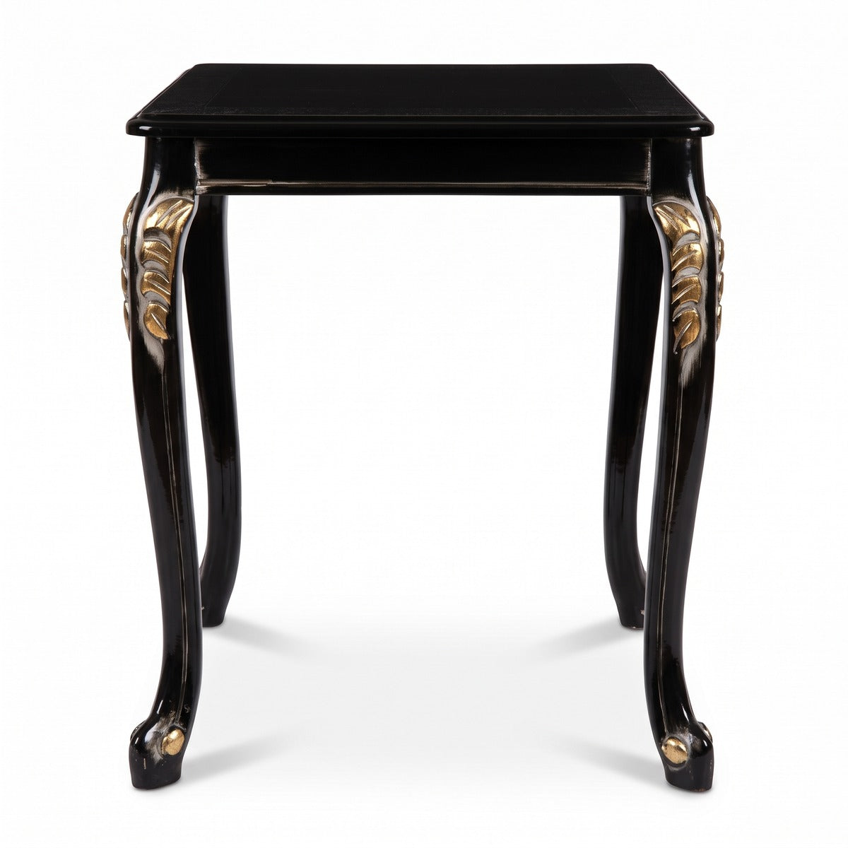 Casa Padrino Luxus Barock Massivholz Beistelltisch Schwarz / Gold - Quadratischer Tisch im Barockstil - Barock Möbel - Edel & Prunkvoll (KI Studio)