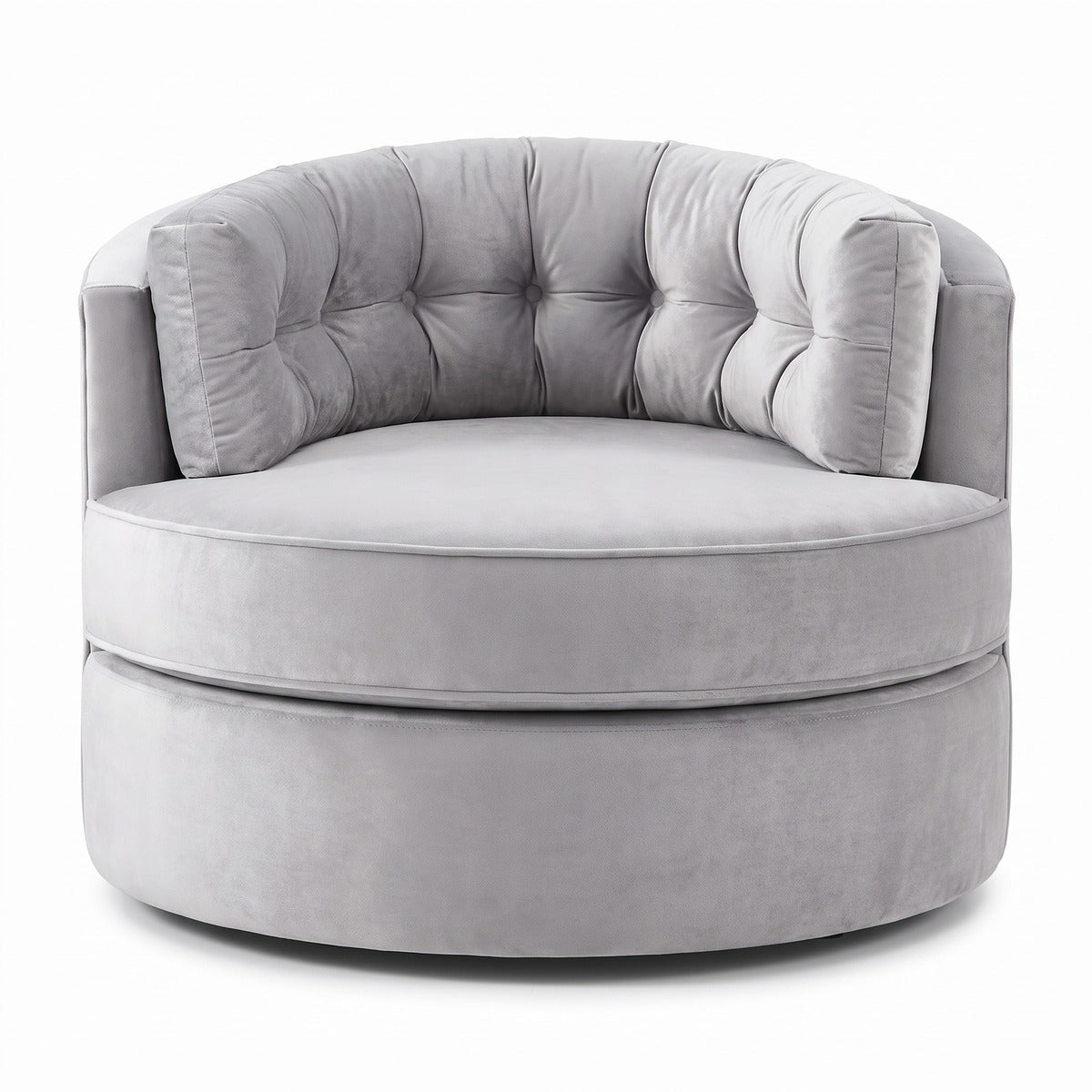 Casa Padrino Luxus Drehsessel Silber 90 x 86 x H. 72 cm - Wohnzimmer Sessel mit edlem Samtstoff - Wohnzimmer Möbel - Luxus Möbel (KI Studio)