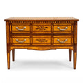 Casa Padrino Biedermeier Kommode mit 2 Schubladen Braun / Naturfarben / Silber - Handgefertigte Massivholz Kommode - Biedermeier Schlafzimmer Möbel (KI Studio)