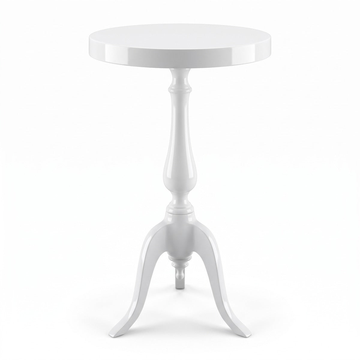 Casa Padrino Luxus Beistelltisch Weiß Ø 28 x H. 60 cm - Runder Aluminium Tisch - Wohnzimmer Möbel - Aluminium Möbel - Luxus Möbel (KI Studio)