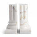 Casa Padrino Luxus Marmor Buchstützen Set Barock Säulen Weiß H. 21 cm (KI Studio)