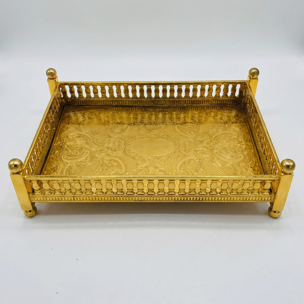 Casa Padrino Luxus Messing Serviertablett Gold 32 cm (KI Studio)
