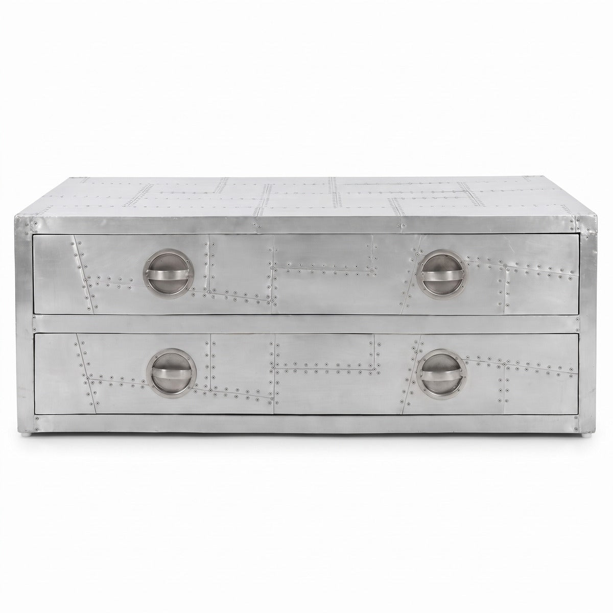 Casa Padrino Aluminium Flugzeug Flieger Couchtisch Silber 120 cm - Aluminium Flugzeug Flieger Möbel (KI Studio)
