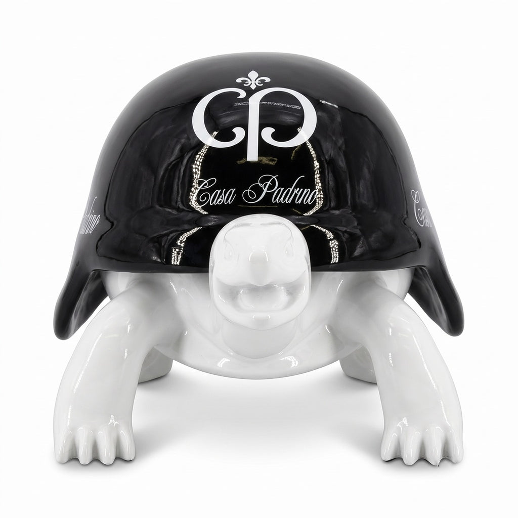 Casa Padrino Luxus Deko Figur Schildkröte Weiß / Schwarz 40 cm - Deko Accessoires (KI Studio)
