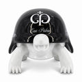 Casa Padrino Luxus Deko Figur Schildkröte Weiß / Schwarz 40 cm - Deko Accessoires (KI Studio)
