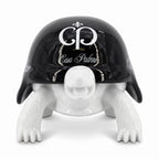 Casa Padrino Luxus Deko Figur Schildkröte Weiß / Schwarz 40 cm - Deko Accessoires (KI Studio)