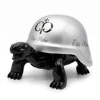 Casa Padrino Luxus Deko Figur Schildkröte Schwarz / Silber 40 cm - Deko Accessoires (KI Studio)