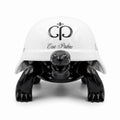 Casa Padrino Luxus Deko Figur Schildkröte Schwarz / Weiß 40 cm - Deko Skulptur (KI Studio)